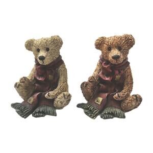 Boyds Bears And Friends 6E/198 & 7E/160 You Belong To Me 2 Bear Set Red Scarf